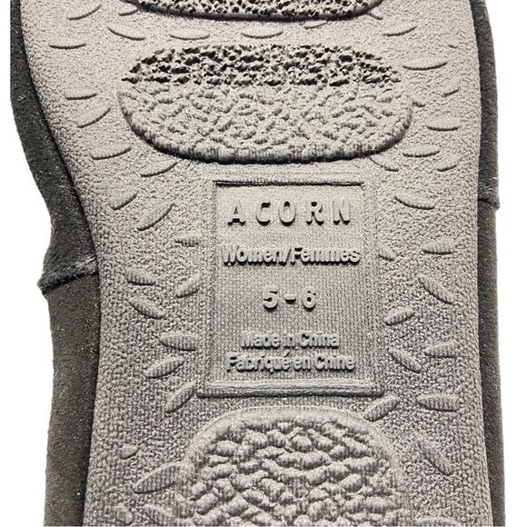 Acorn Original Moccasins In Charcoal Faux Fur Women’s Size 5-6 - Picture 7 of 9